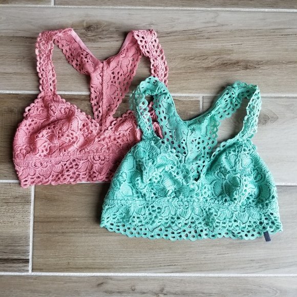 aerie Other - Aerie Eyelet Lace Racerback Bralettes